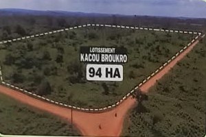 Vue aérienne du lotissement Kacou Broukro, 94 hectares